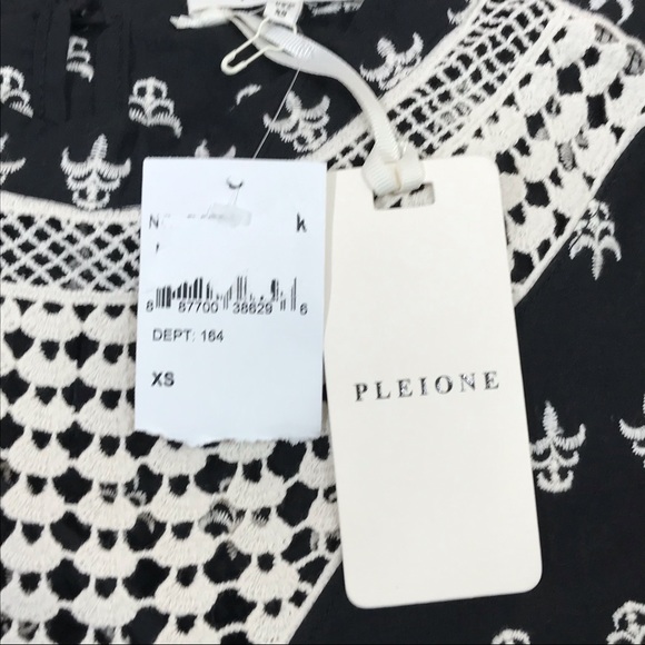 NEW With Tags PLEIONE Black/White Embroidered Tank Top Size XS - Picture 12 of 14
